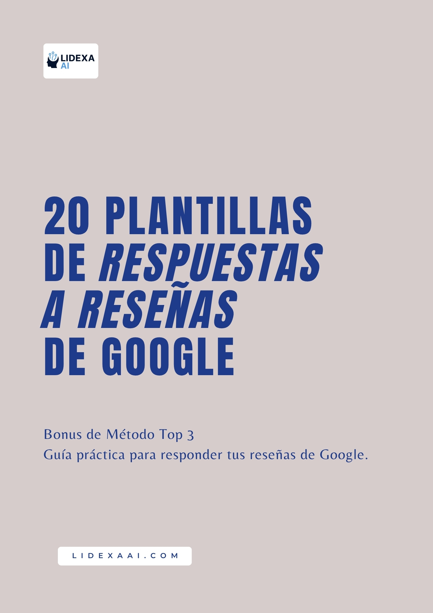 Portada del Bonus 1: 20 Plantillas de Respuestas a Reseñas de Google